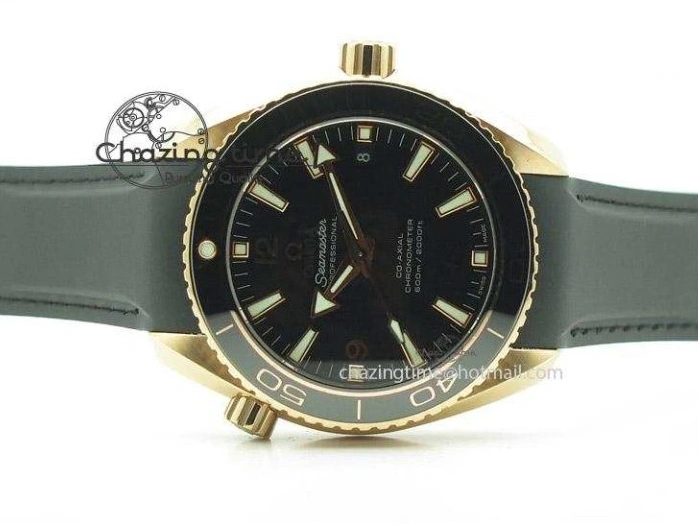 0301 Planet Ocean Professional Rose Gold Liquid Metal V6F 42mm On Black Rubber Strap A Vibrant 8266